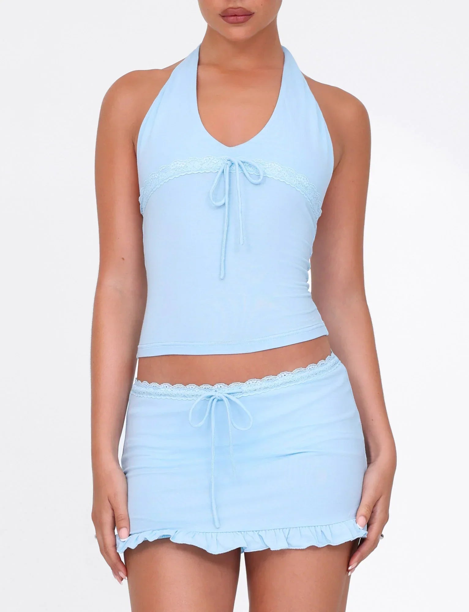 MELLIE HALTER TOP BLUE BABY BLUE