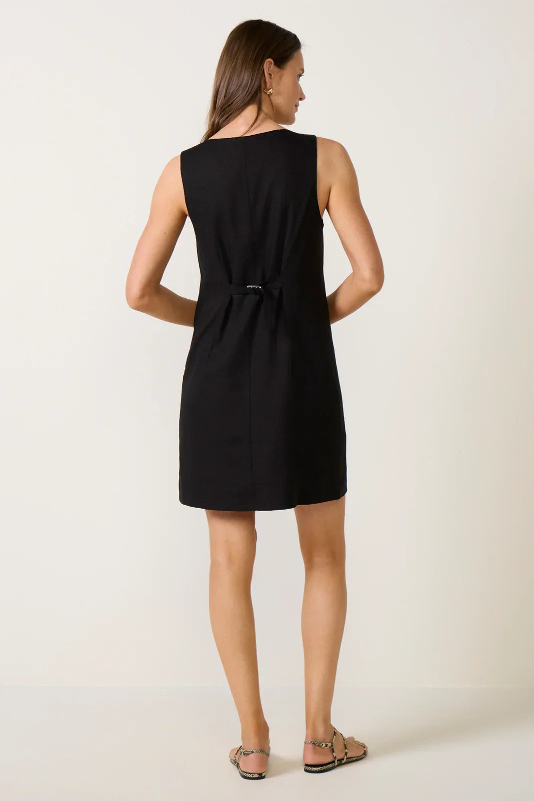 Posh Button Linen Dress