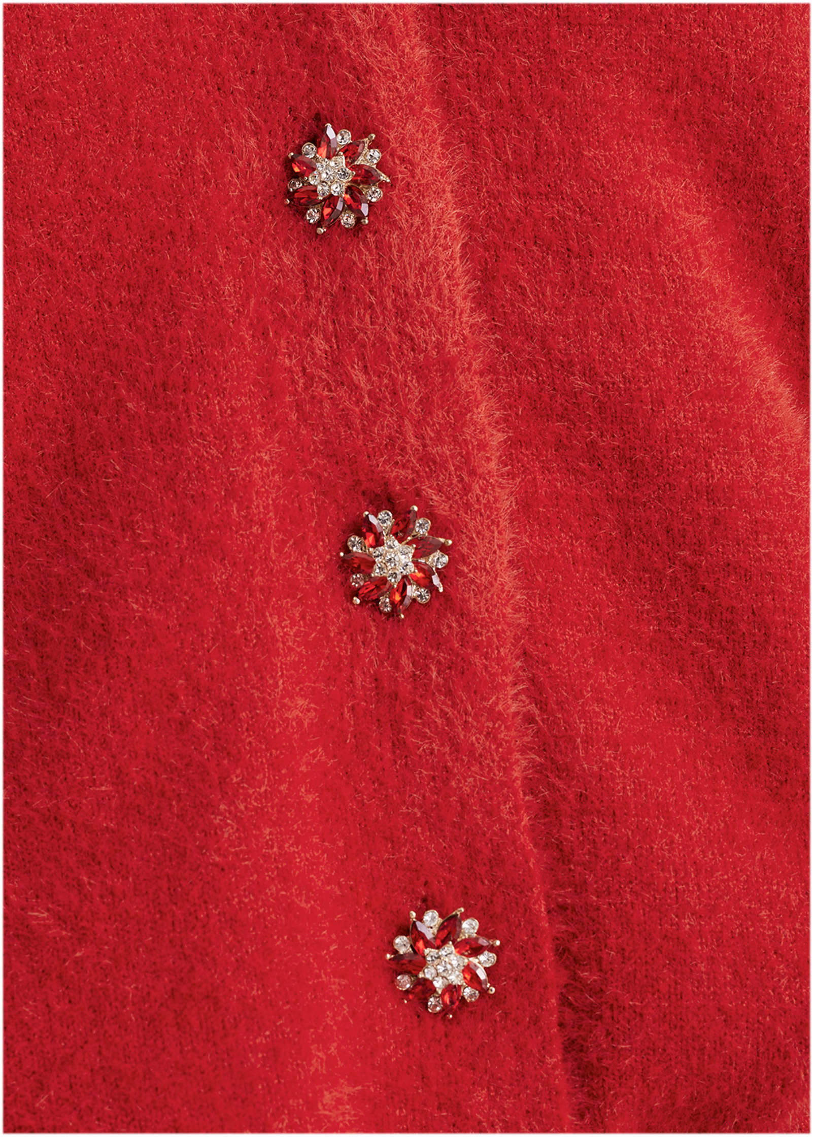 Button Down Cardigan Haute Red