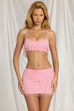 Fringed Bralette in Candyfloss Pink
