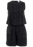 Paisley Eyelet Romper Black