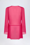 Cowl Neck Mini Dress in Fuchsia Pink