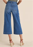 Sophia Wide Leg Crop Jeans Medium Wash