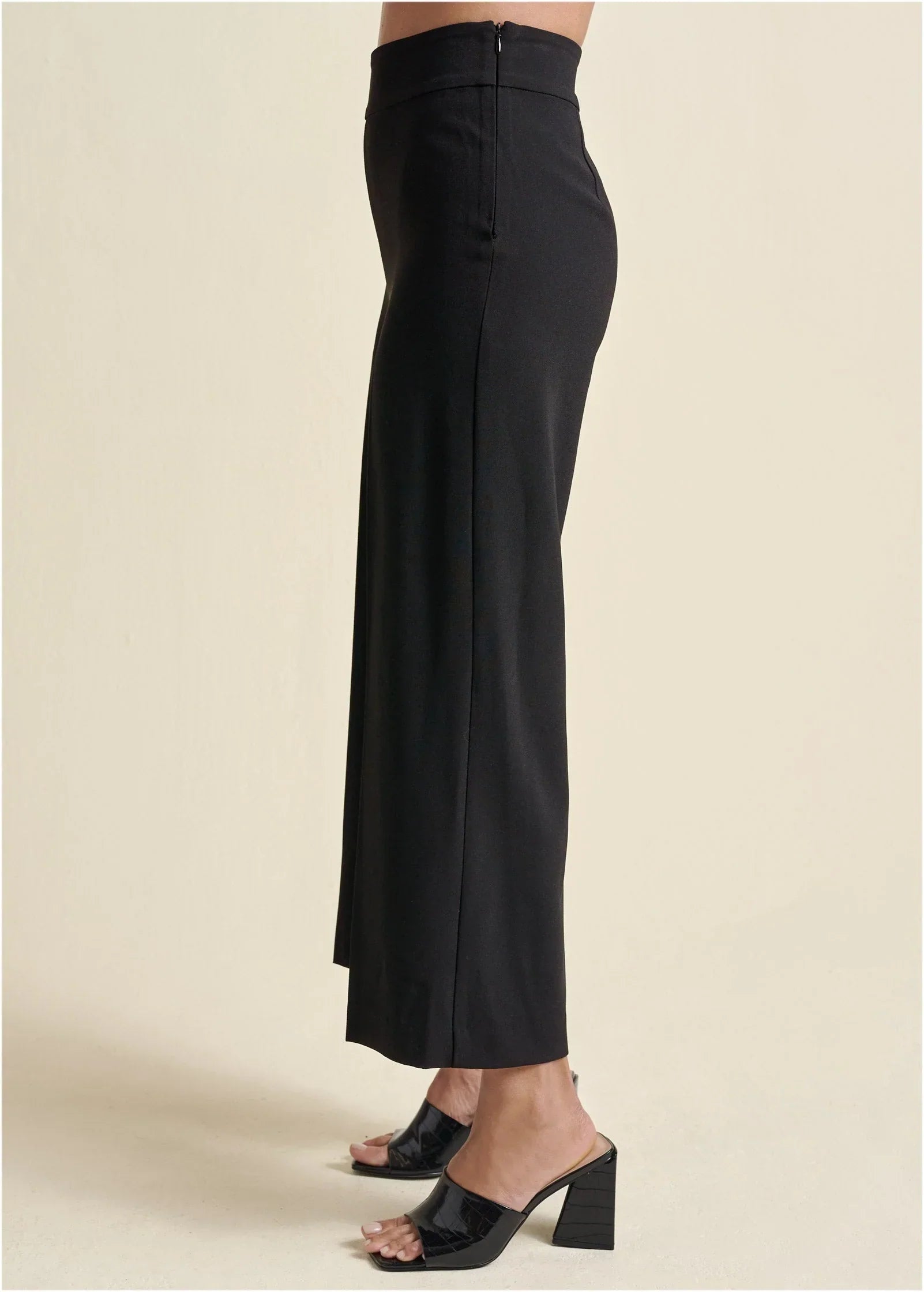 Crop Wide Leg Pants Black