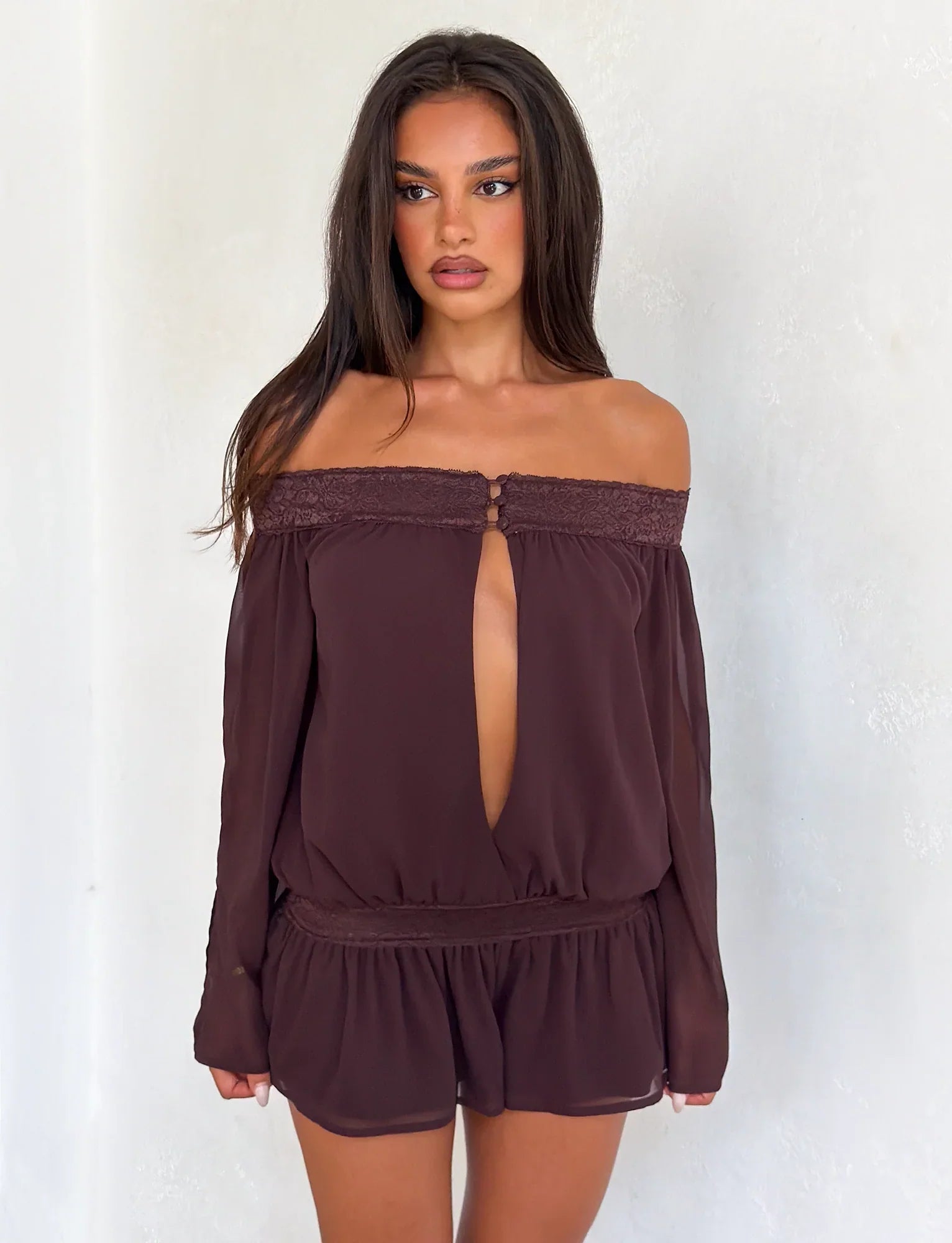 TESSIE PLAYSUIT BROWN