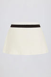 Terry Towelling Mid Rise Skort in Ivory