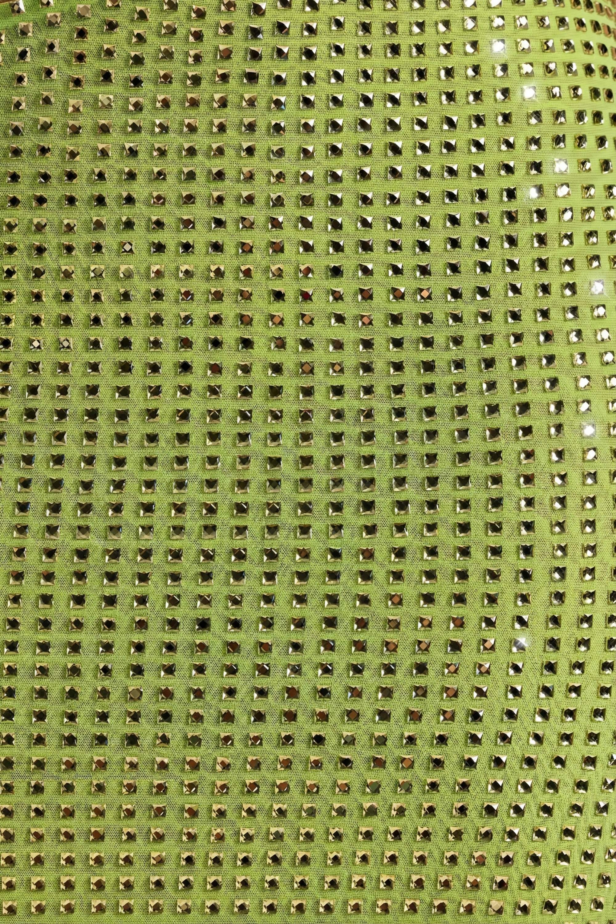 Embellished Cut Out Bandeau Maxi Dress in Pear Green