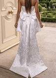 Delicate Love Strapless Bow Mini Dress White Jacquard