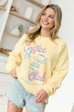 Coffee Club Yellow Graphic Sweatshirt