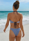 Ibiza Triangle Top Reversible Navy Stripe