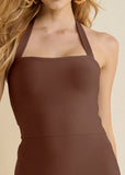 Halter Bandage Dress Brown