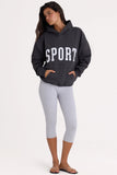 Soft Cotton Fleece Oversized Hoodie in Black
