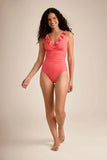 Kayla Ruffle Underwire One Piece Coral