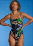 Capri Strappy One Piece Spotted Palms