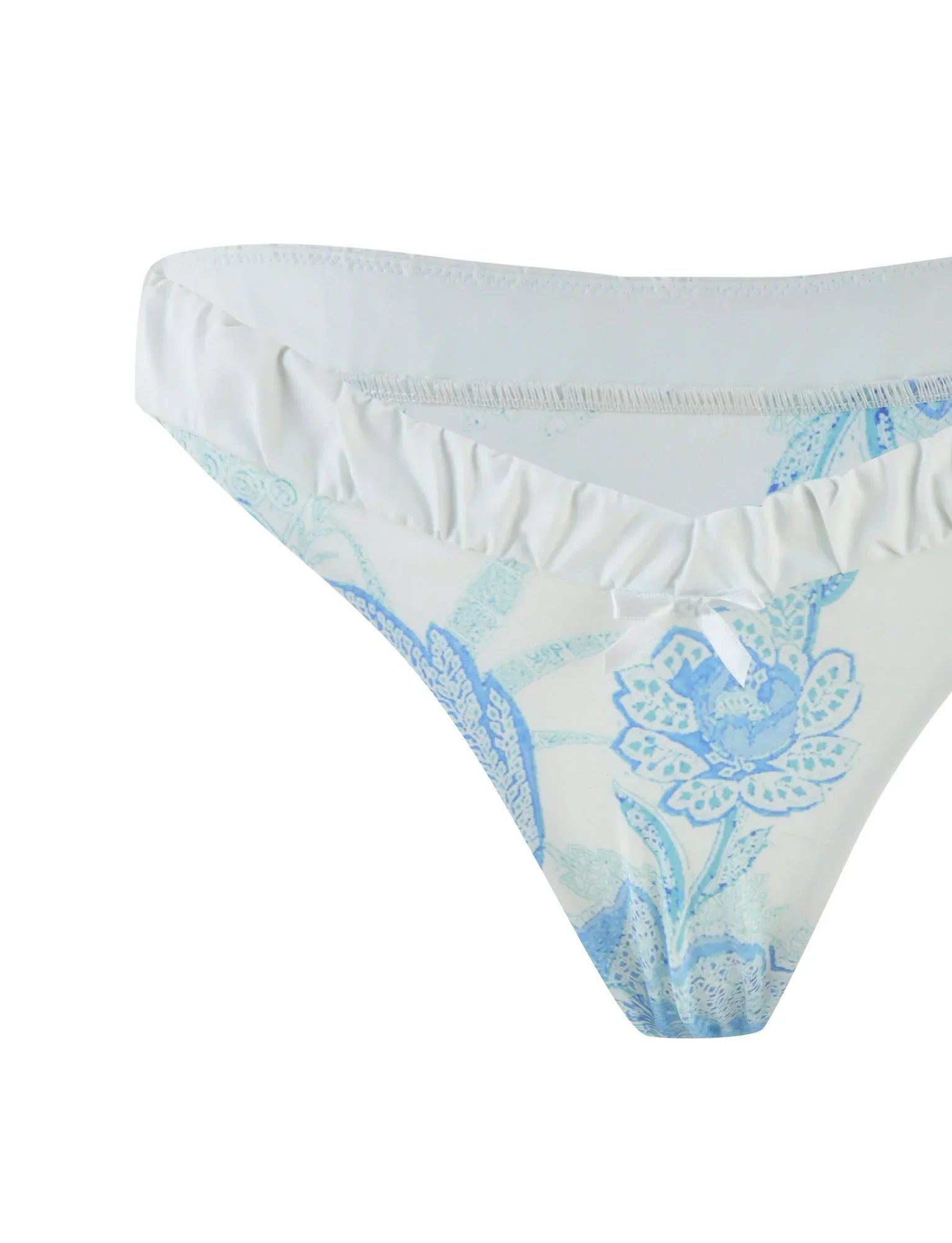 AMARAN BIKINI BOTTOM BLUE FLORAL TAPESTRY