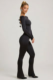 Slinky Jersey Bow Detail Jumpsuit in Black