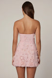 Embellished Bandeau A line Mini Dress in Ballet Pink