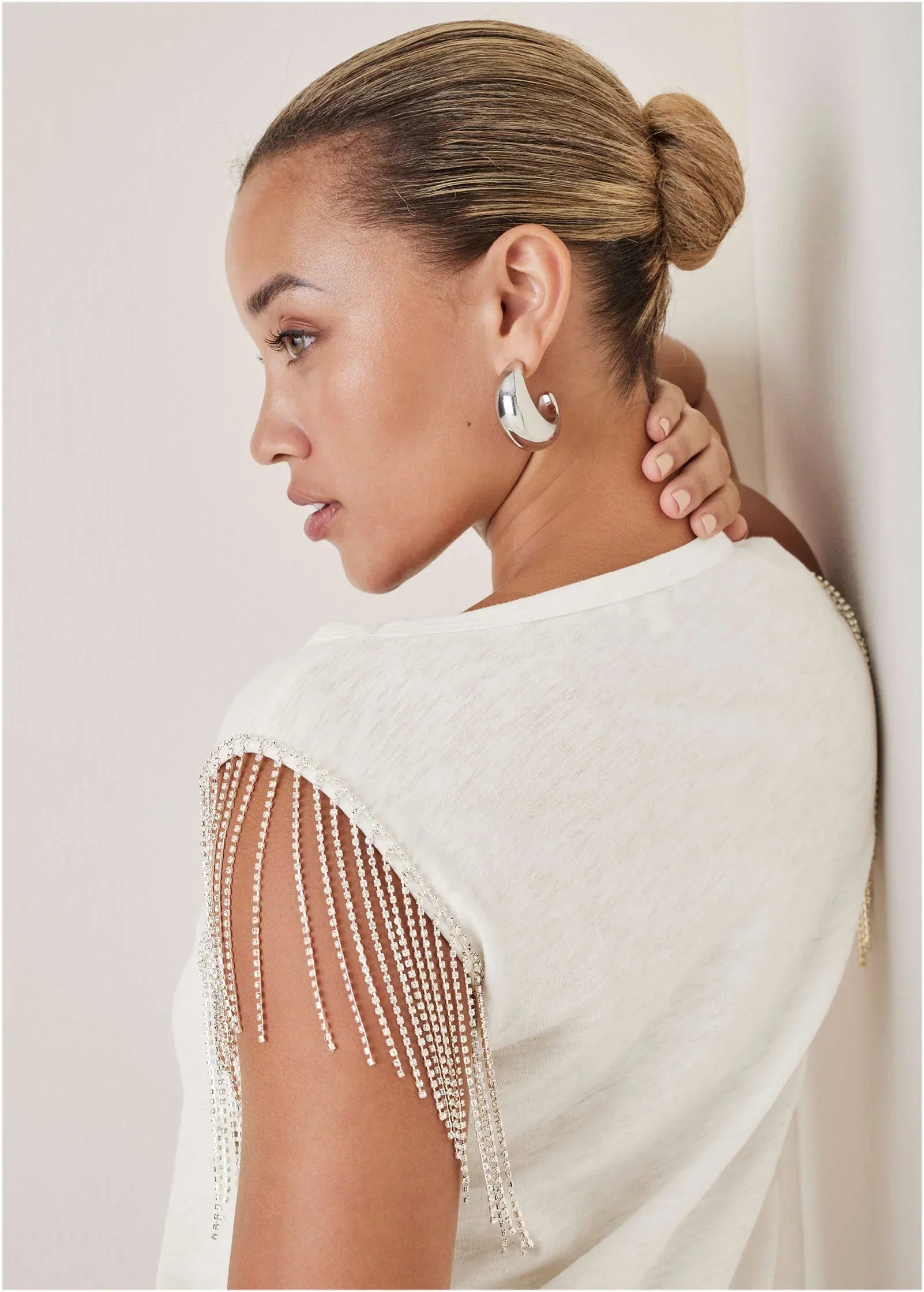 Diamond Fringe Tank Top Cloud Dancer