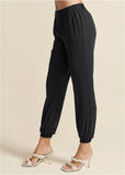 Woven High Rise Joggers Jet Black