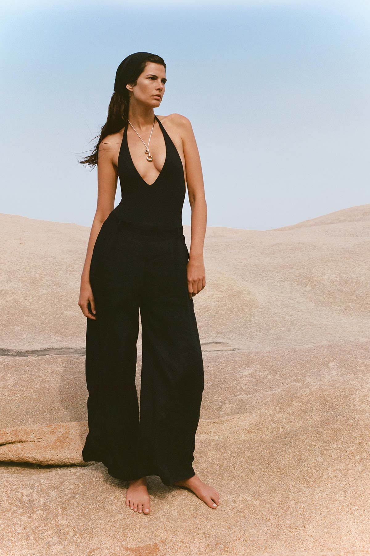 Tallows Linen Wide Leg Pant Black EcoLinen