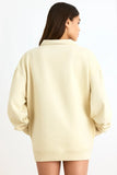 Quarter Zip Sweatshirt in Bone