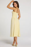 Modal Lace Trim Midaxi Dress in Pastel Yellow