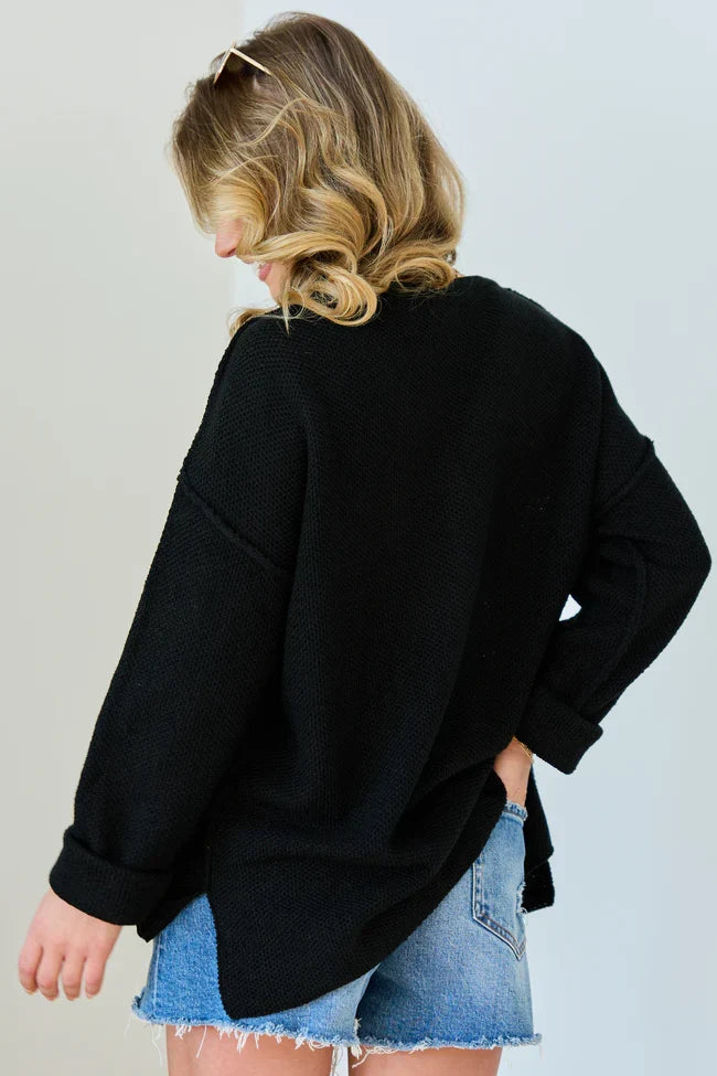 Blaire Black V Neck Sweater SALE