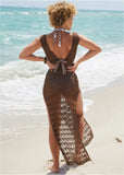 Crochet Maxi Cover Up Dress Acorn Brown