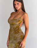 SPARROW MAXI DRESS GREEN BURNOUT