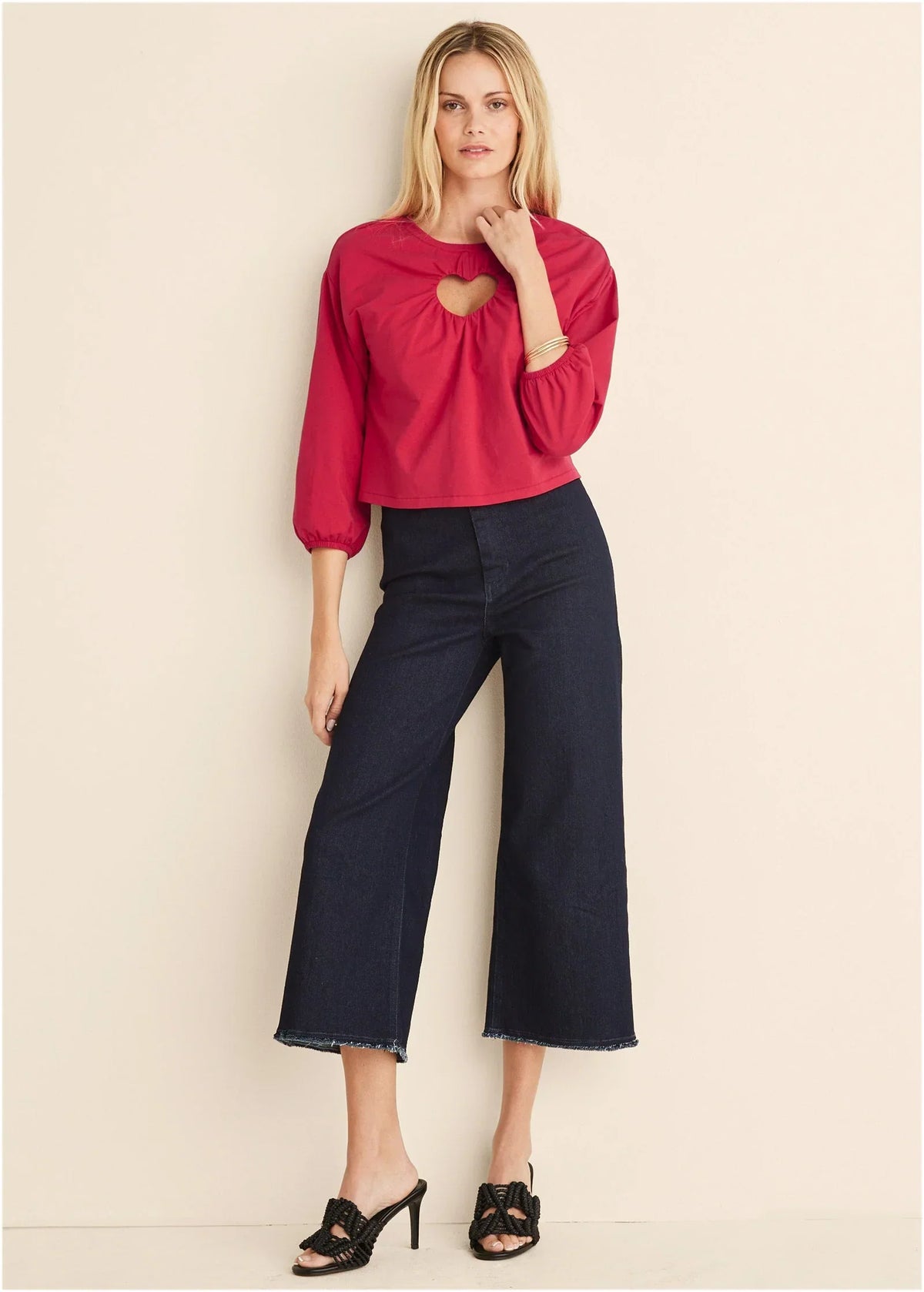 Cut Out Heart Top Red