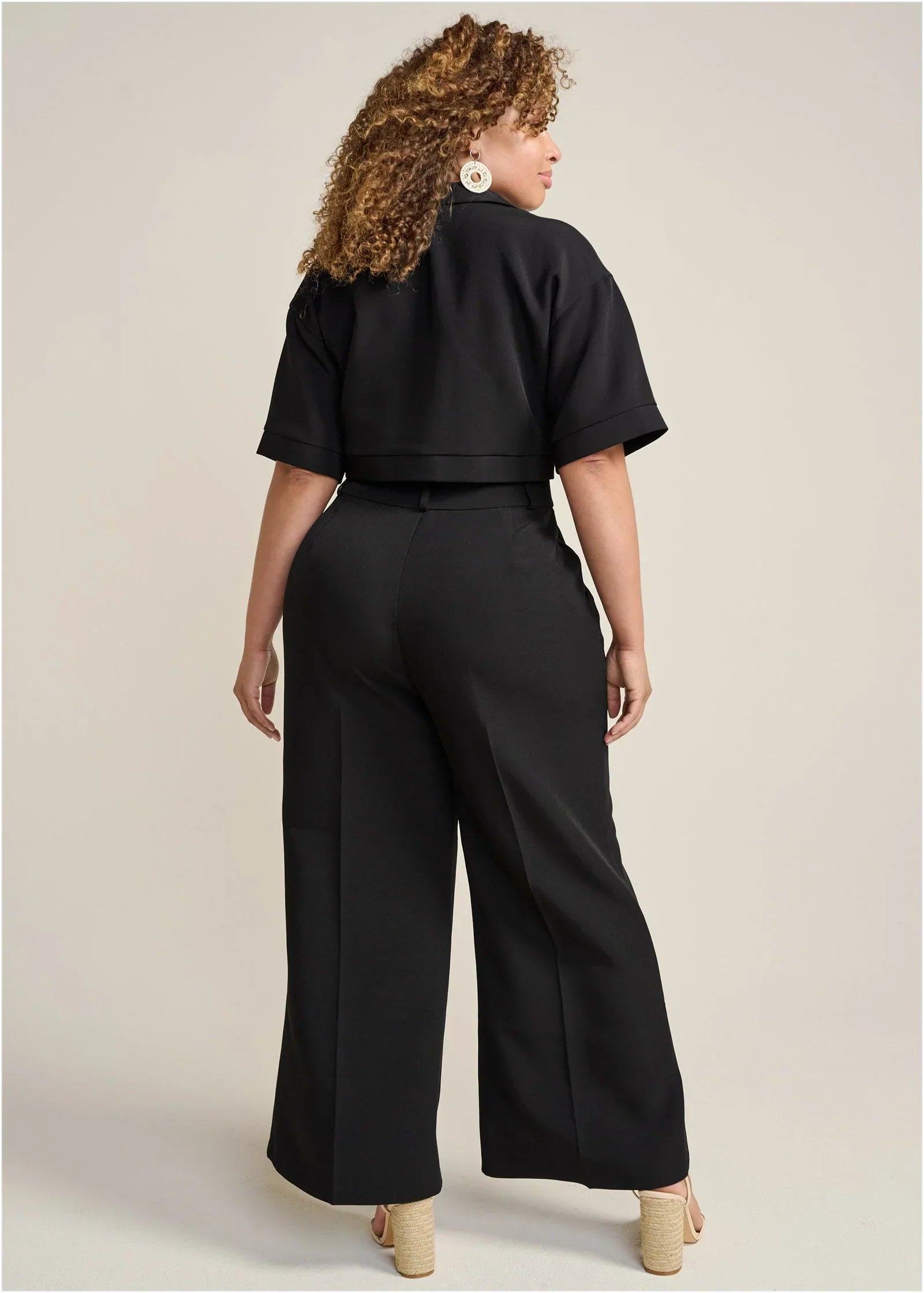 Flare Leg Suiting Set Black