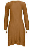 Tie Detail Mini Sweater Dress Hazelnut