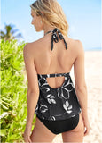 Ruched Goddess Tankini Top Nighttime Blooms