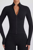 Soft Active Zip Up Jacket in Black