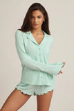 Modal Long Sleeve Pyjama Top in Mint