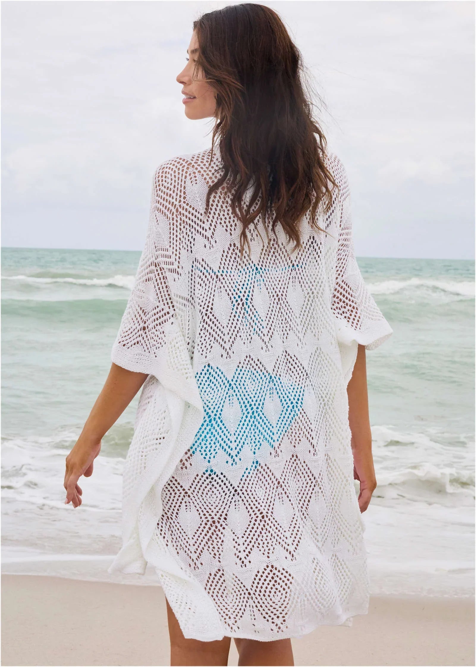 Crochet Cover Up Tunic White