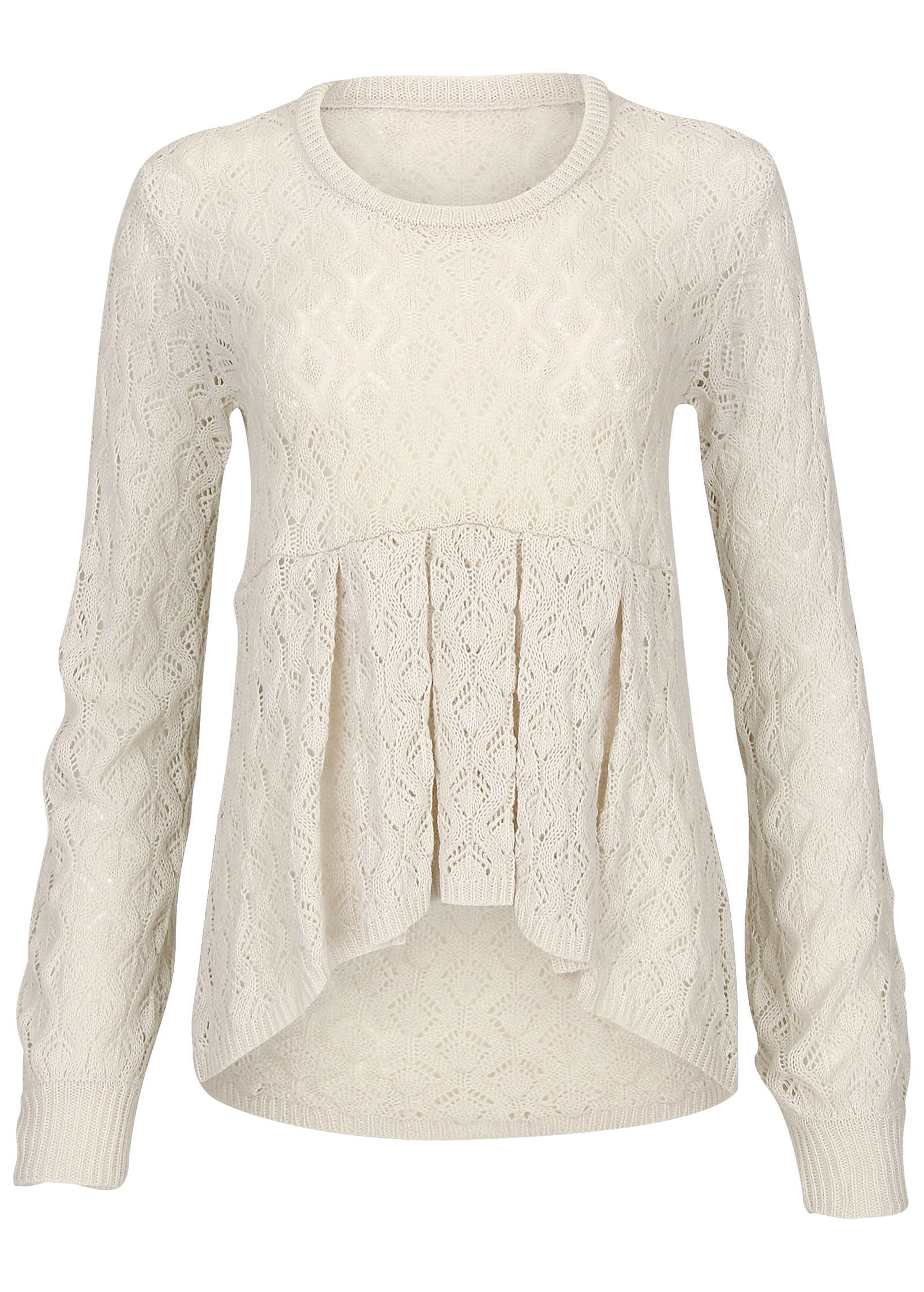 Pointelle Pullover Beige