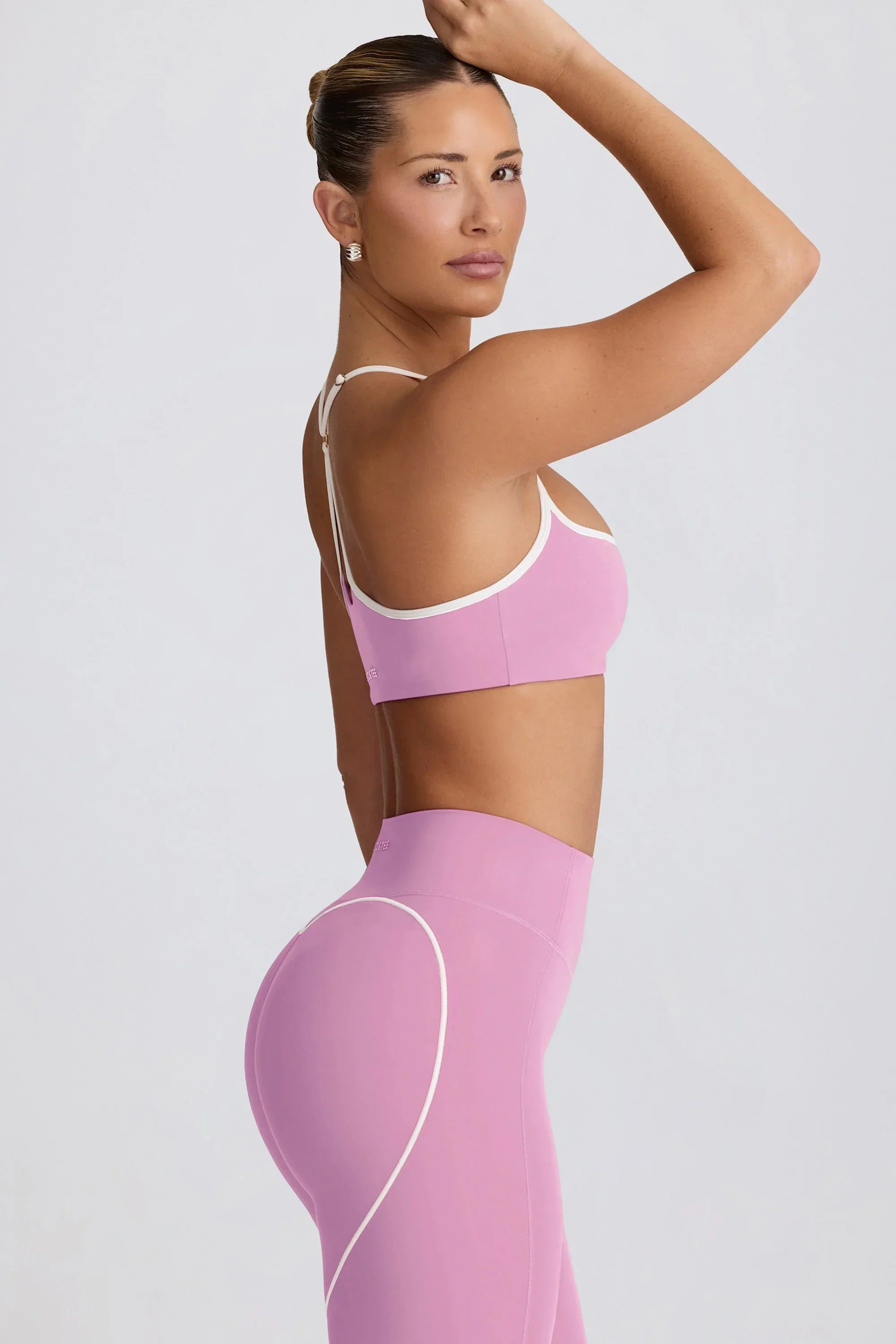 Soft Active Sweetheart Neck Sports Bra in Dusty Pink