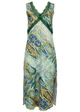 Lace Trim Midi Dress Ethereal Paisley