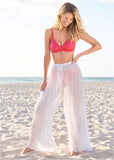 Pleated Cover Up Pants Pearl White