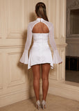 Sweetest Sin Satin Mini Dress with Detachable Sleeves White
