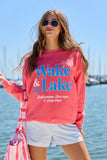 Wake Lake Light Red Graphic Sweatshirt