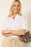 Short Sleeve Ruffle Neck Shirt