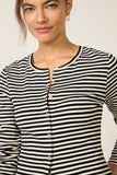Kara Stripe Pointelle Top