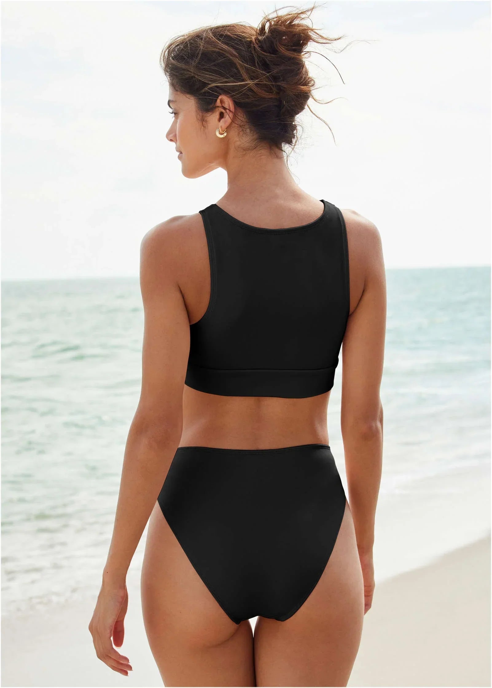 Knot High Neck Top Black Beauty