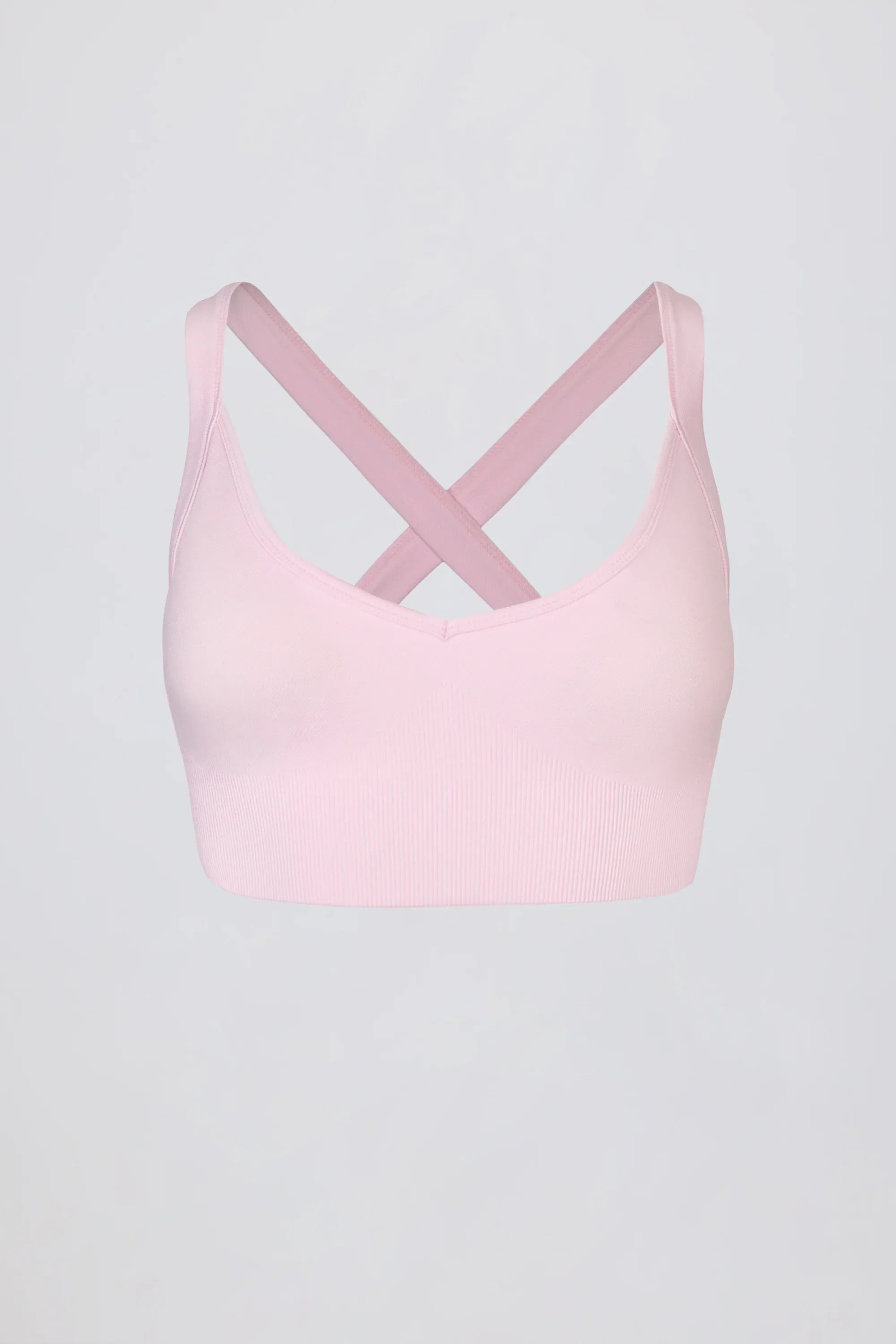 Super Sculpt Seamless Crossback Sports Bra in Soft Pink