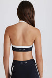 Soft Active Twist Front Halterneck Sports Bra in Black