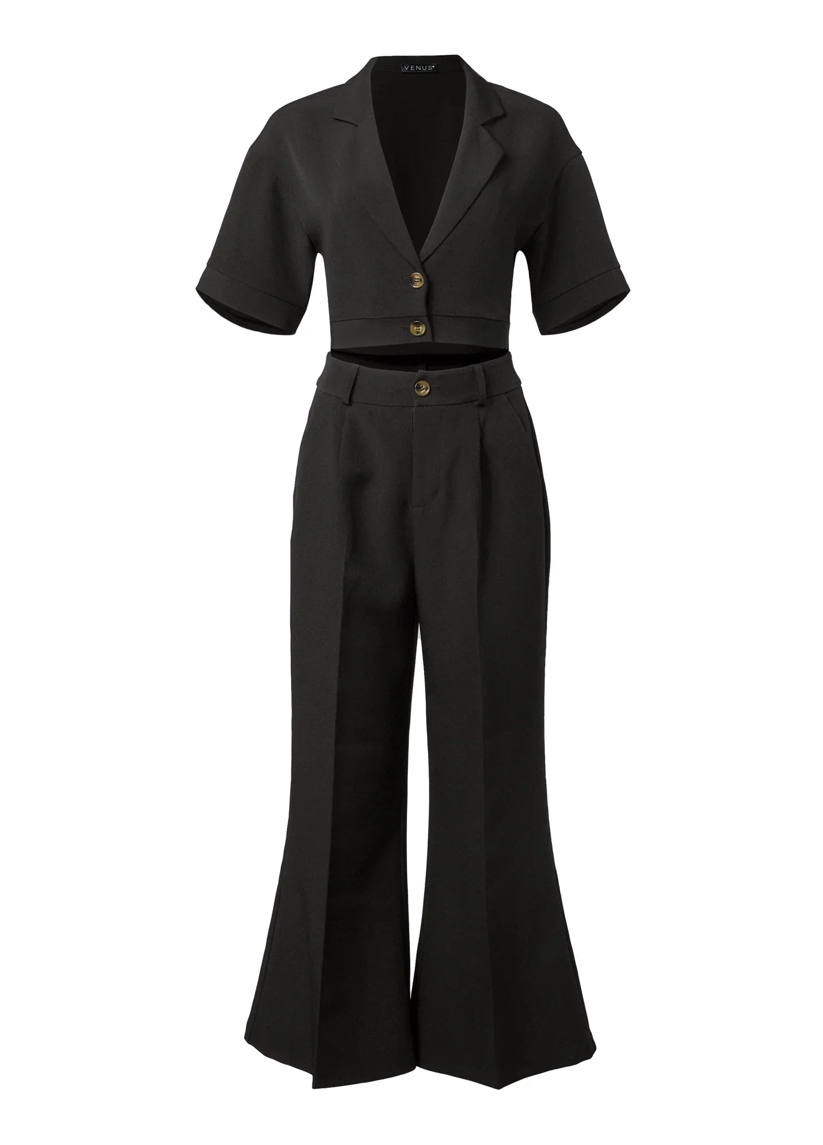 Flare Leg Suiting Set Black