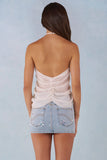 Mid Rise Denim Micro Mini Skirt in Light Denim