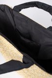 Beckett Black Bow Straw Tote SALE